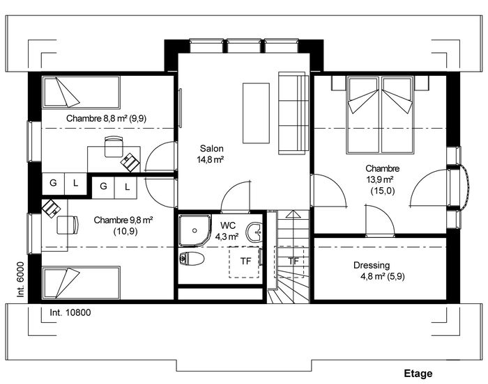 plan Maison ossature bois suédoise étage BBC et haute qualité provenant du catalogue Hej France VastkustStugan