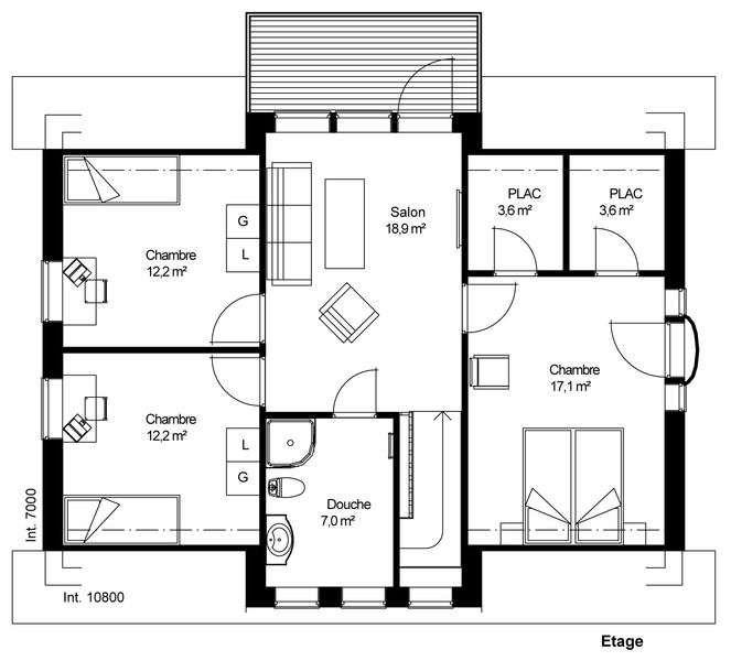 plan Maison ossature bois suédoise étage BBC et haute qualité provenant du catalogue Hej France VastkustStugan