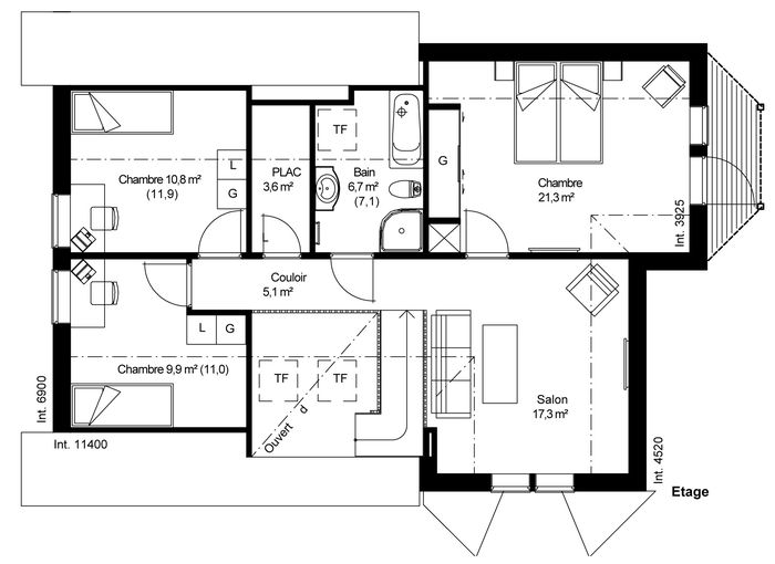 plan Maison ossature bois suédoise étage BBC et haute qualité provenant du catalogue Hej France VastkustStugan